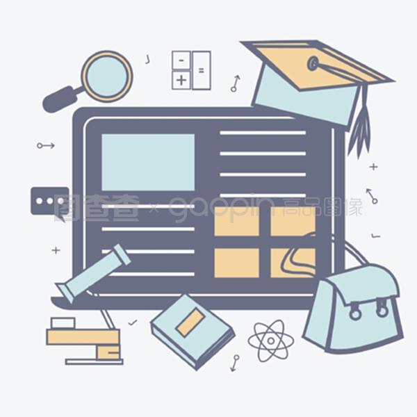 平面式教育信息元素。